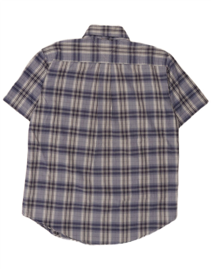 Tommy Hilfiger Mens Short Sleeve Shirt Medium Blue Check Cotton