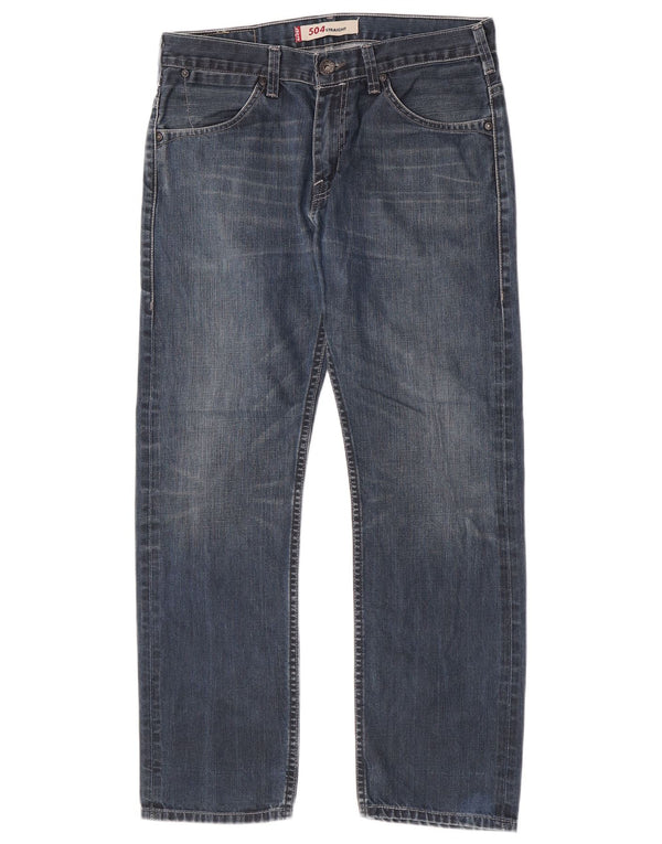 Levi's Mens 504 Straight Jeans W32 L27 Blue Cotton