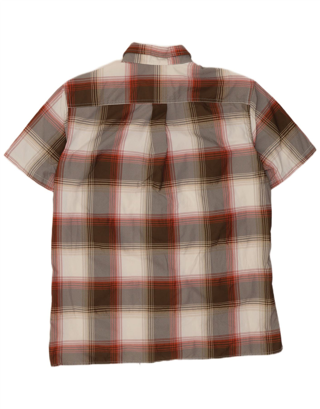 Eddie Bauer Mens Short Sleeve Shirt Medium Grey Check Polyester