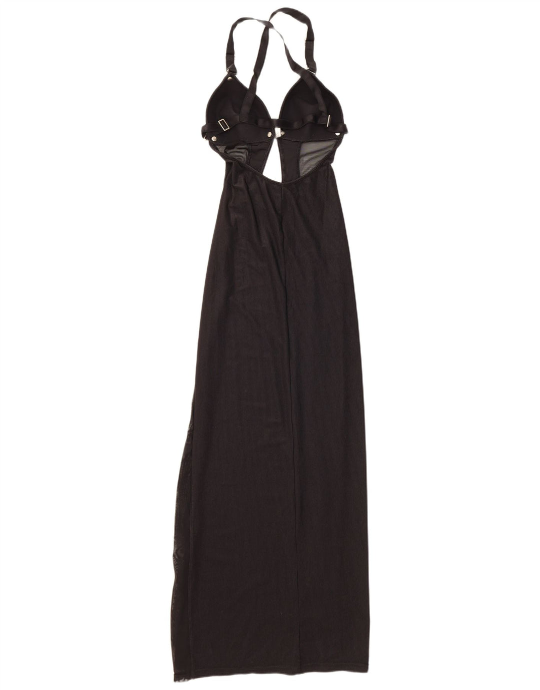 Vintage Womens Halter Maxi Dress UK 12 Medium Black Polyamide