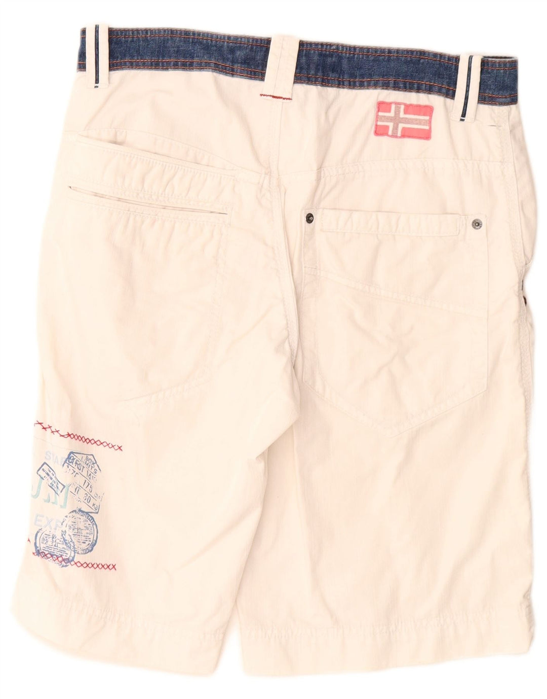Napapijri Mens Graphic Cargo Shorts IT 46 Small W30 White