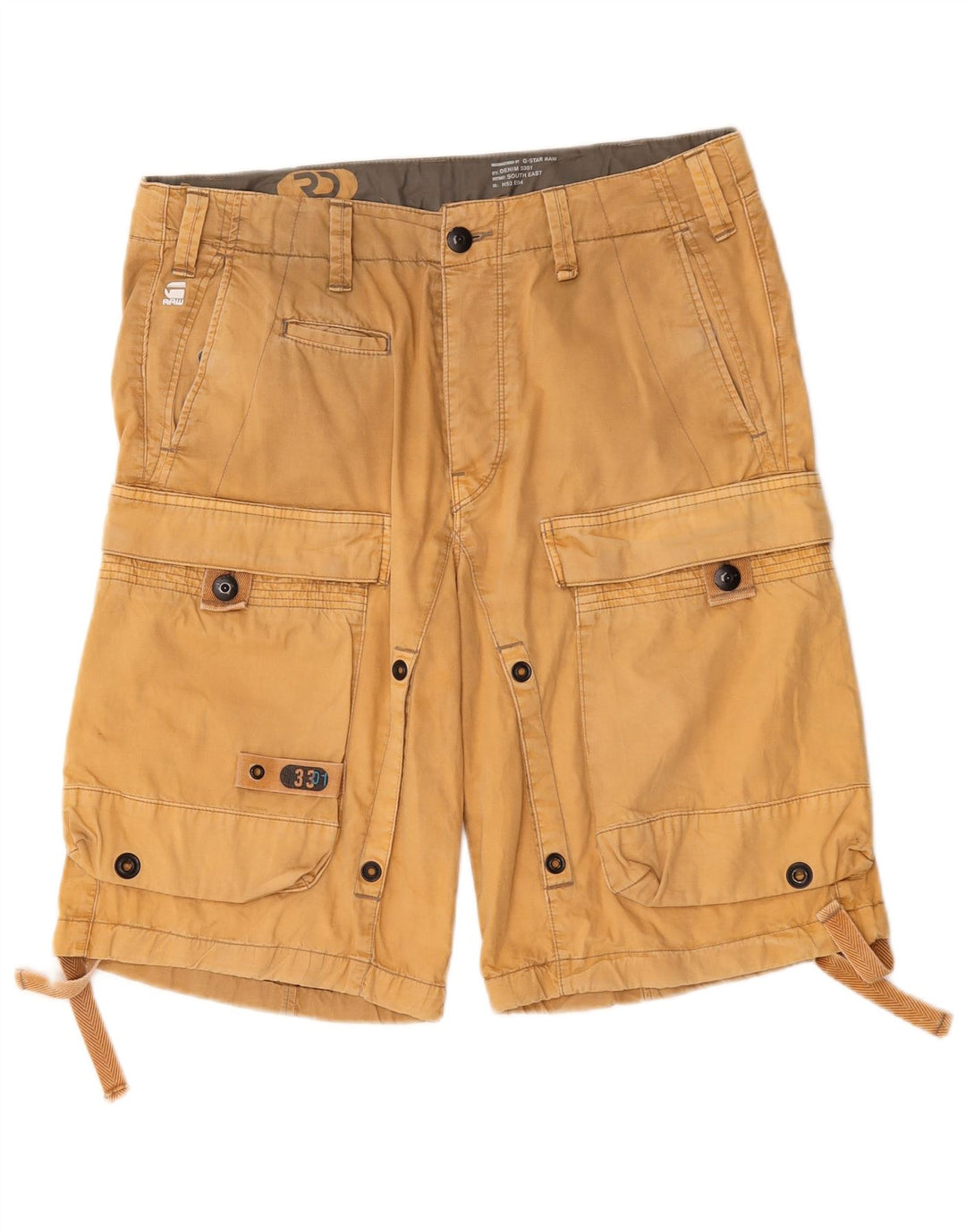 G-Star Mens Graphic Cargo Shorts W32 Medium Beige Cotton