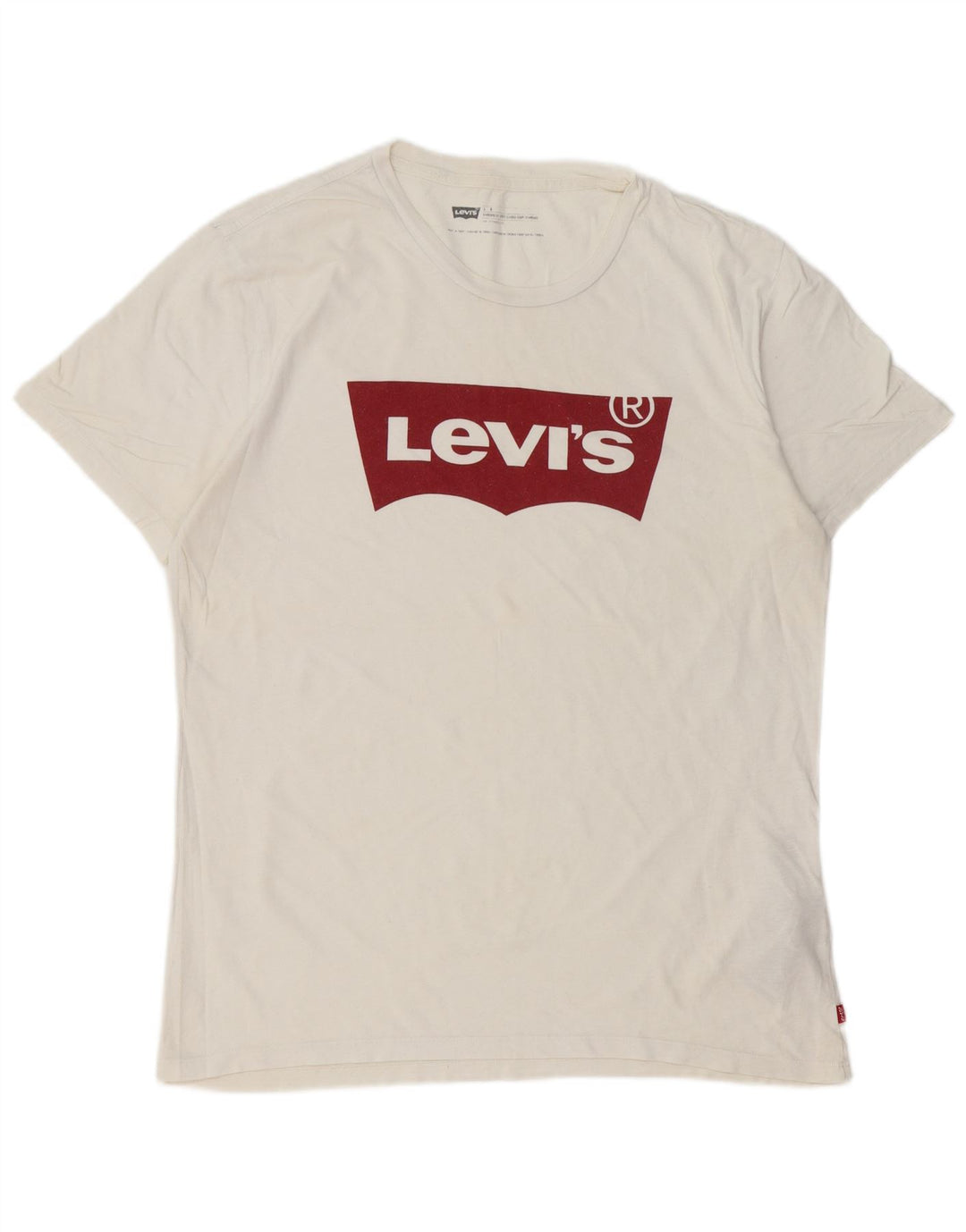 Levi's Mens Standard Fit Graphic T-Shirt Top Large White Cotton
