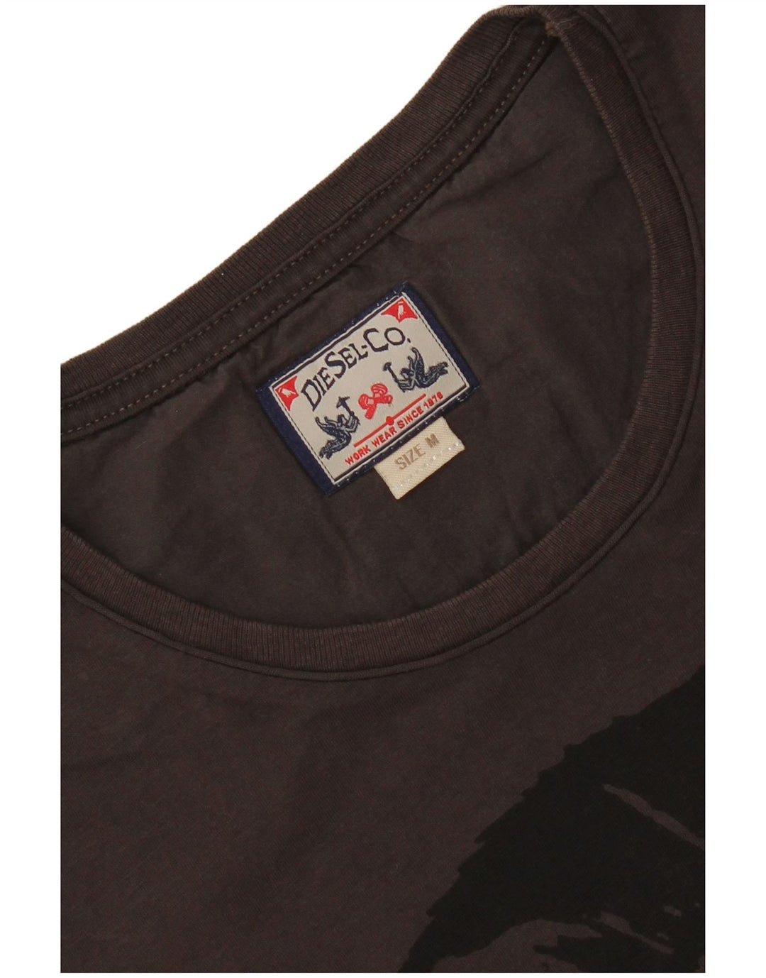 Diesel Mens Graphic T-Shirt Top Medium Black