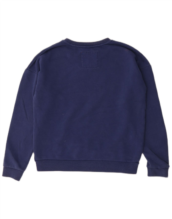 Superdry Womens Graphic Oversized Sweatshirt Jumper UK 12 Medium Navy Blue