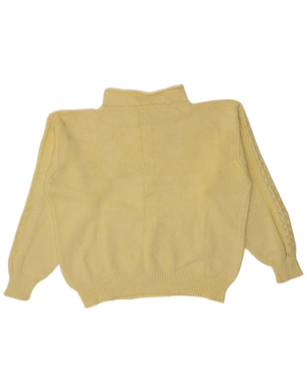 Vintage Womens Turtle Neck Jumper Sweater UK 16 Large Yellow