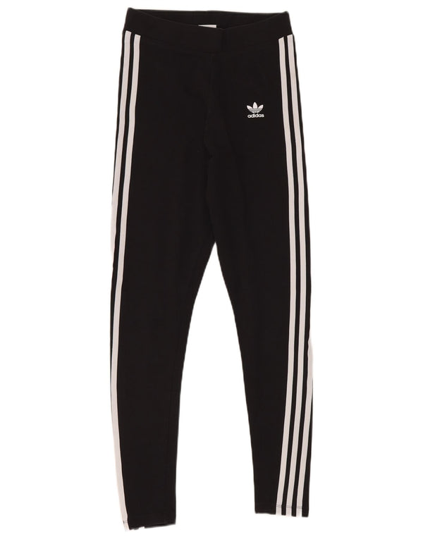 ADIDAS Womens Leggings UK 8 Small Black Cotton