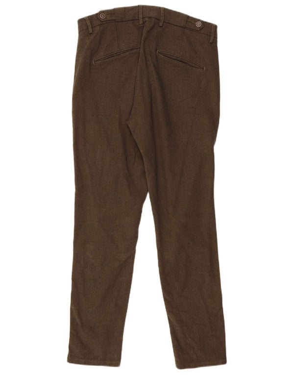 Zara Mens Slim Suit Trousers EU 36 XS W29 L28 Khaki Polyester