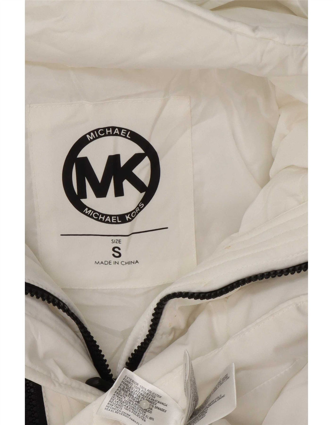 Michael Kors Womens Hooded Padded Jacket UK 10 Small White Polyester