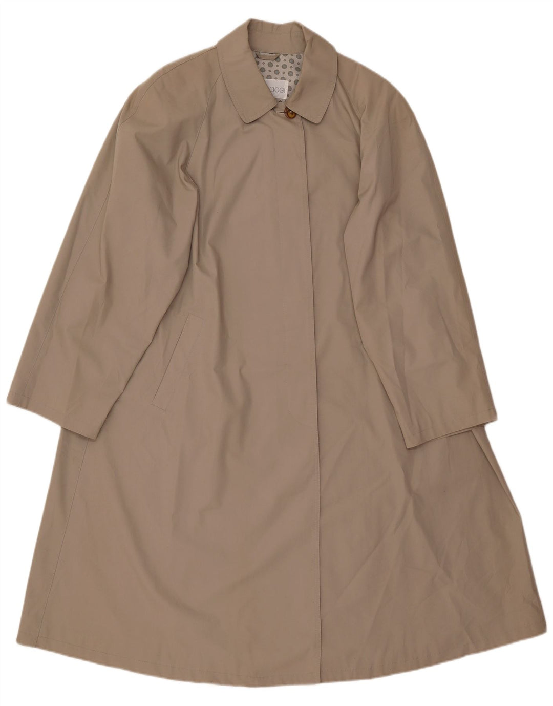 Vintage Womens Oversized Raincoat EU 44 XL Beige Cotton
