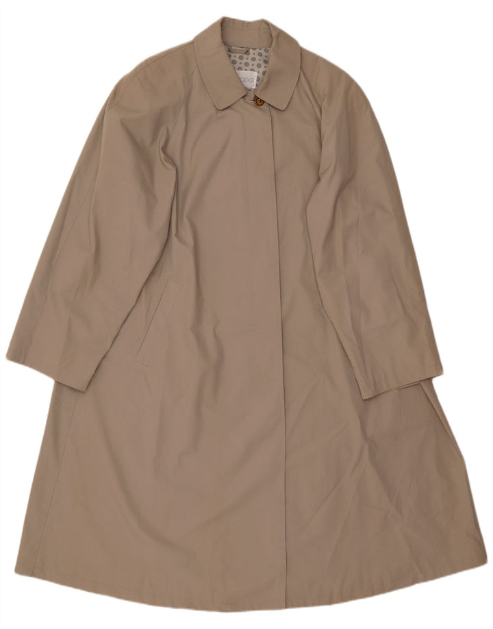 Vintage Womens Oversized Raincoat EU 44 XL Beige Cotton