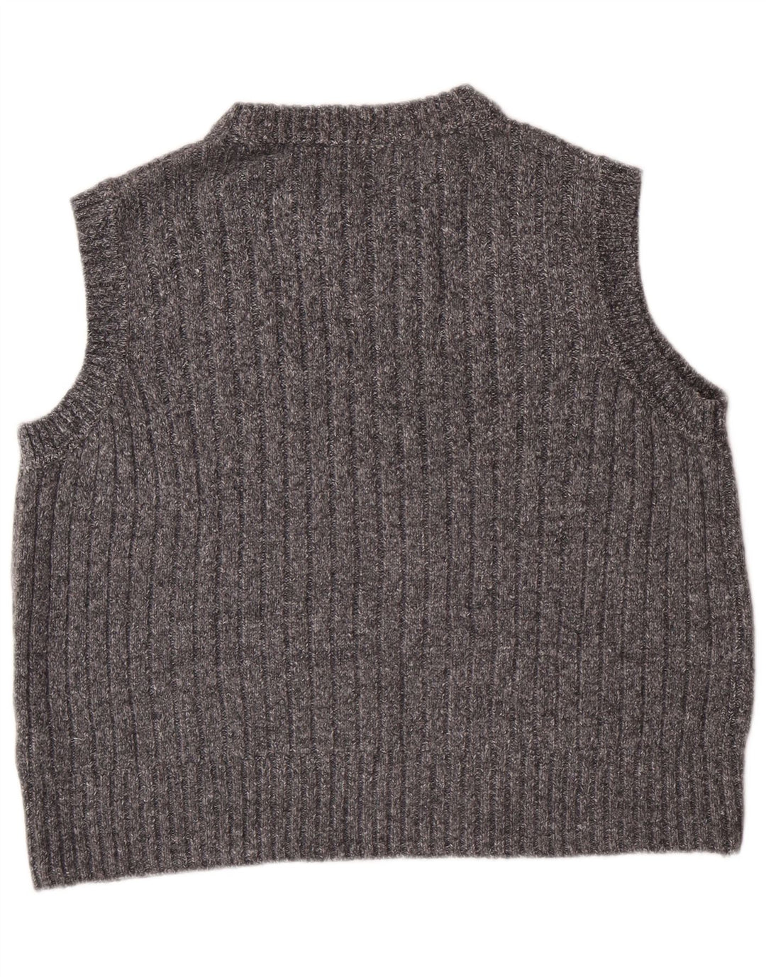 MARKS & SPENCER Womens Crop Vest Tank Top UK 16 Large Grey Polyester