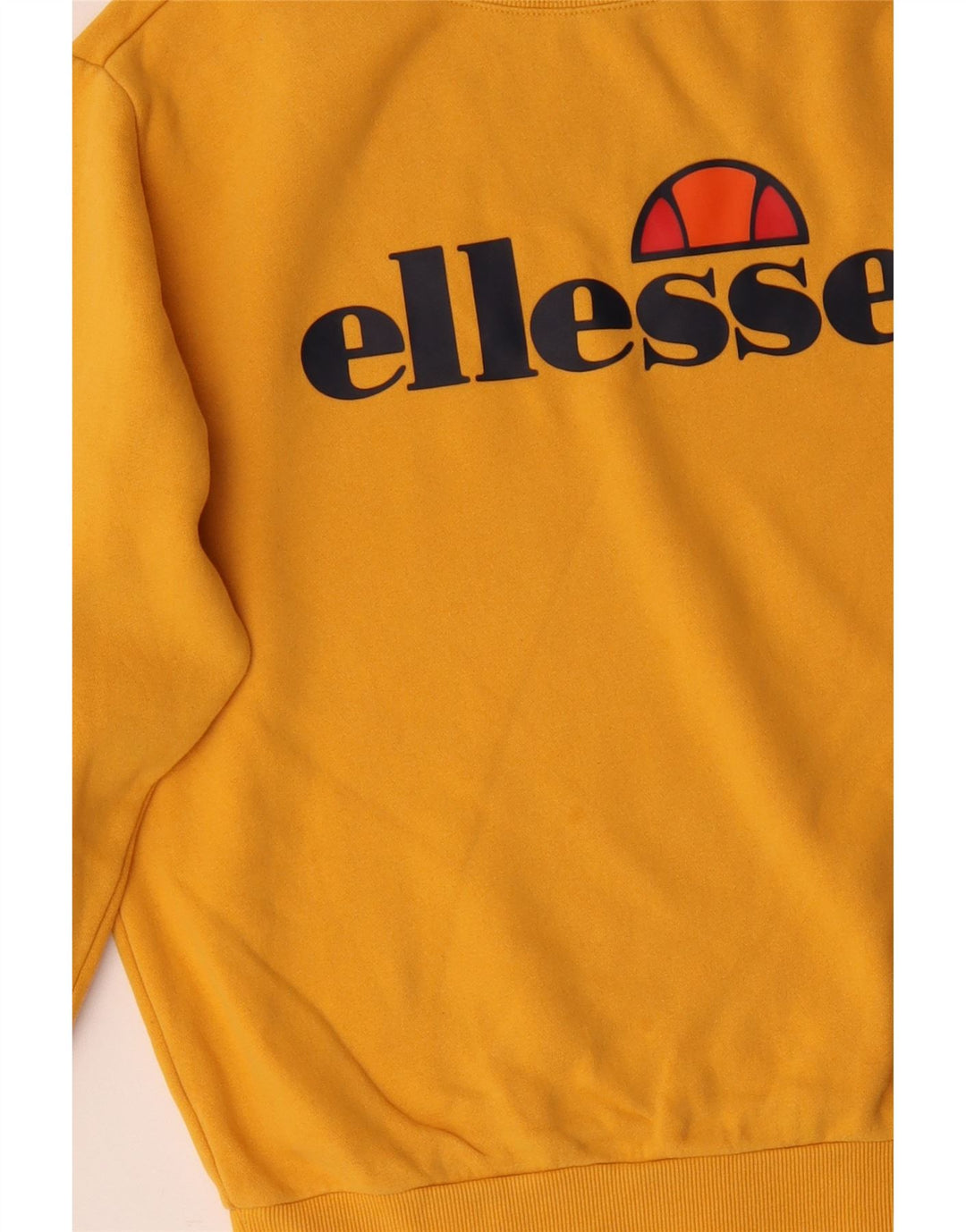 ELLESSE Womens Graphic Oversized Sweatshirt Jumper UK 12 Medium Yellow