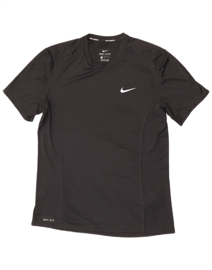 NIKE Mens Dri Fit T-Shirt Top Medium Black Polyester