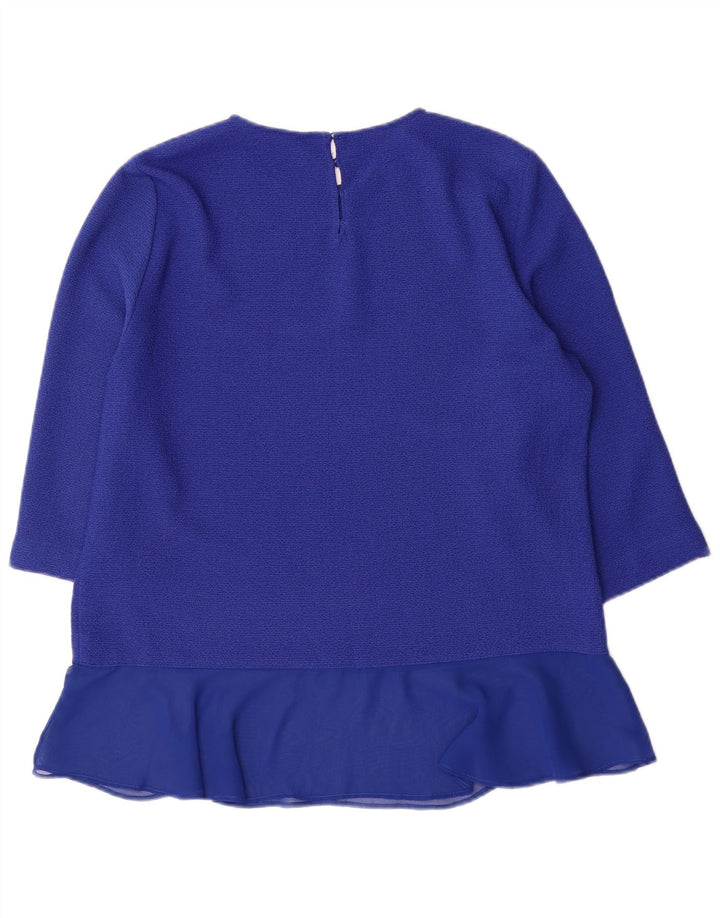 Zara Womens 3/4 Sleeve Blouse Top UK 18 XL Blue