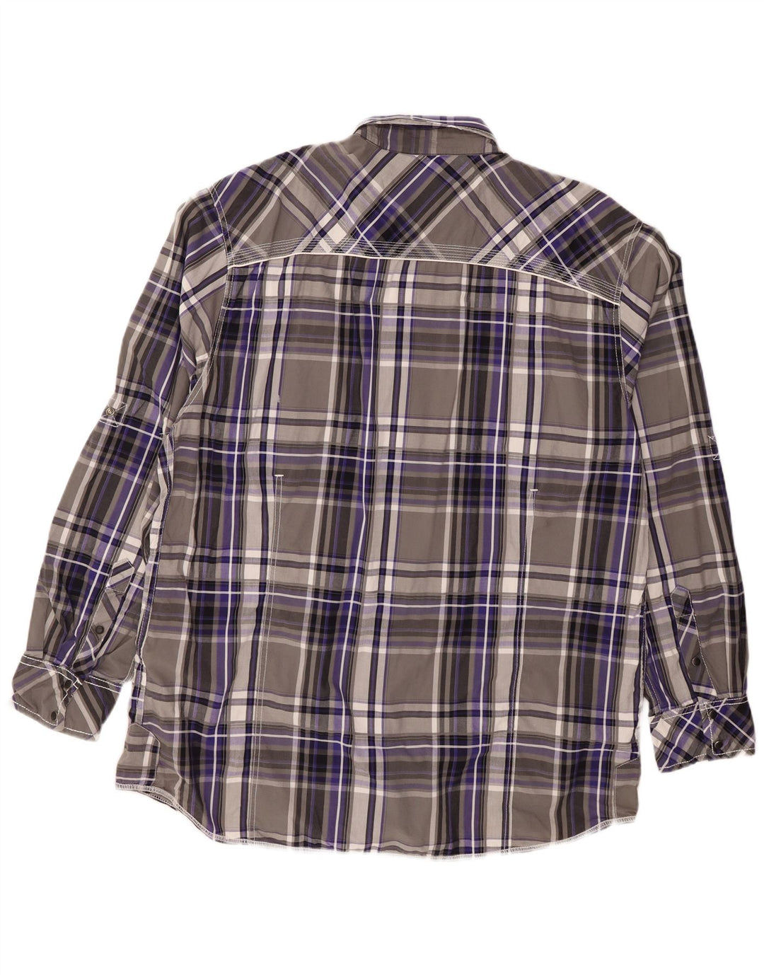 BKE Mens Athletic Fit  Flannel Shirt 2XL Grey Check Cotton