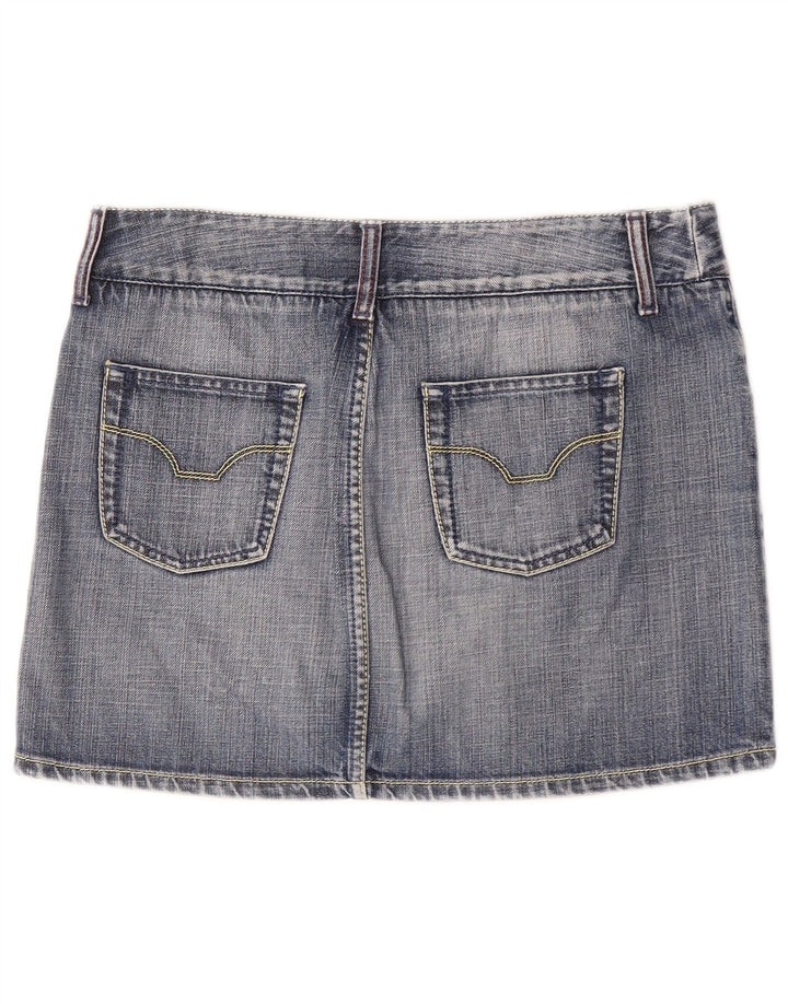 Benetton Womens Mini Denim Skirt IT 44 Medium W32  Blue Cotton