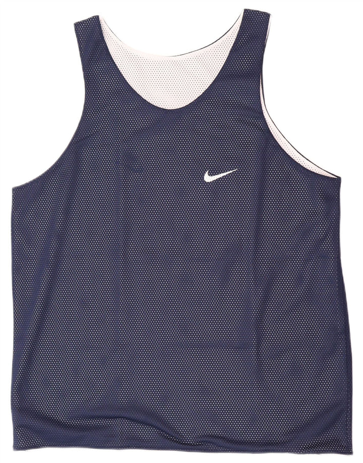 Nike Mens Reversible Vest Top XL Navy Blue Polyester