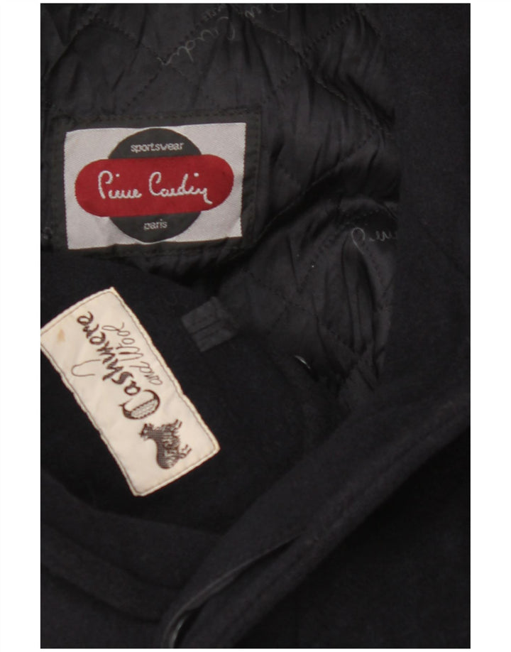 PIERRE CARDIN Mens Overcoat UK 40 Large Navy Blue Cashmere