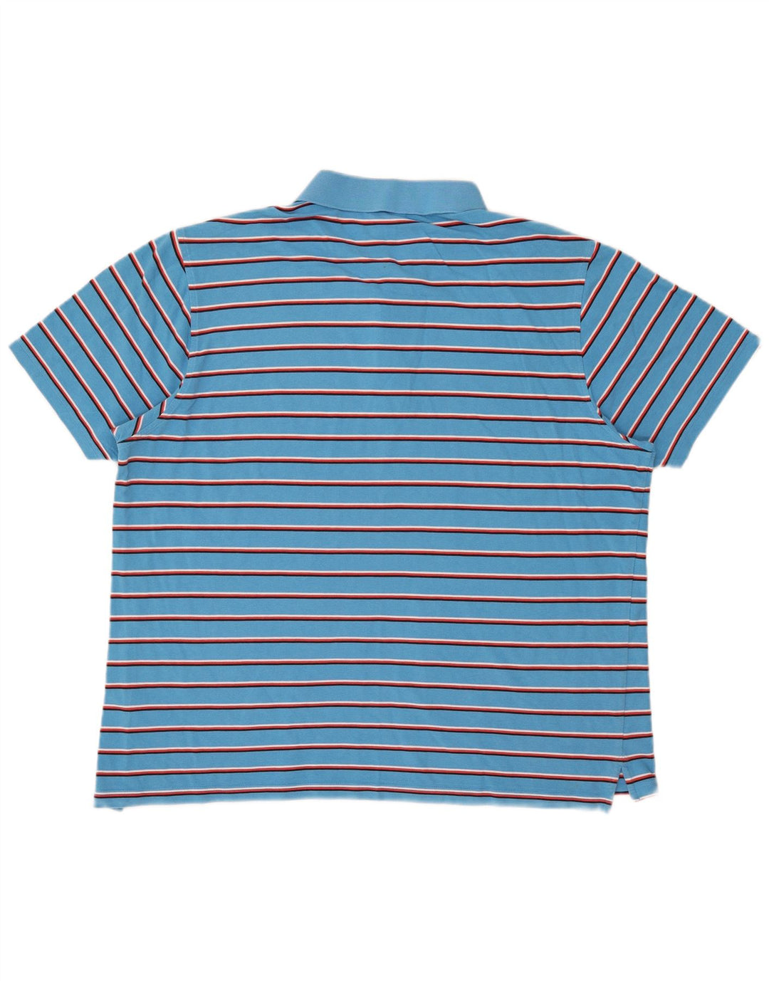 Lacoste Mens Polo Shirt Size 8 3XL Blue Striped Cotton