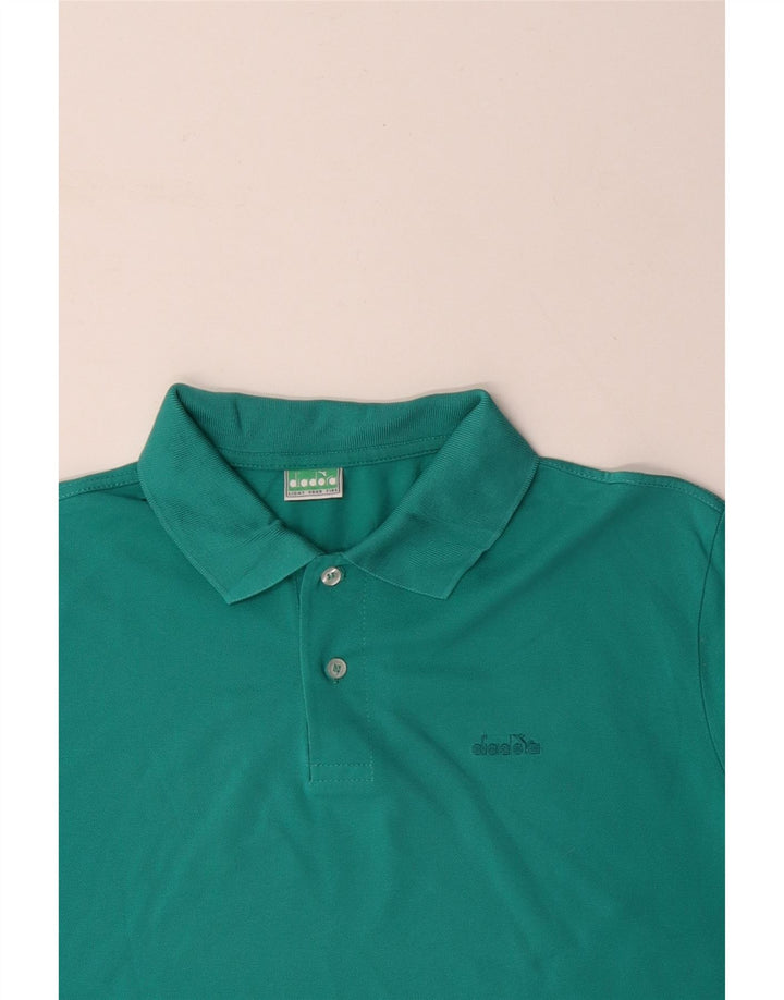DIADORA Mens Polo Shirt XL Green Cotton
