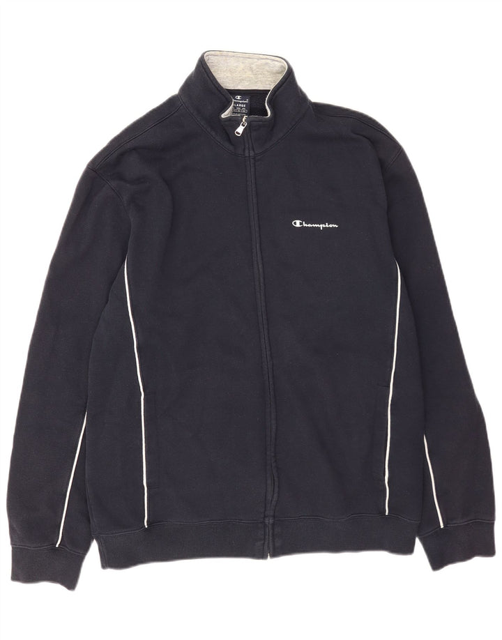 Champion Mens Tracksuit Top Jacket XL Navy Blue Cotton