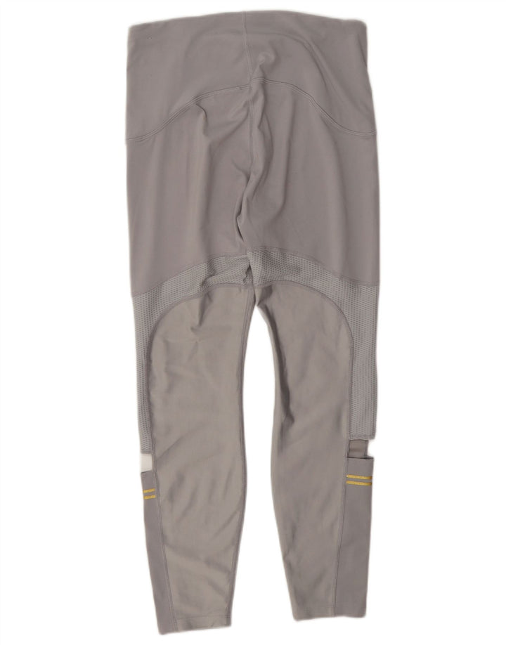Nike Womens Dri Fit Leggings UK 12 Medium Grey Polyester