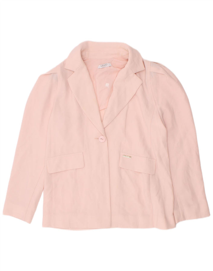 Liu Jo Girls 1 Button Blazer Jacket 7-8 Years Pink Polyester