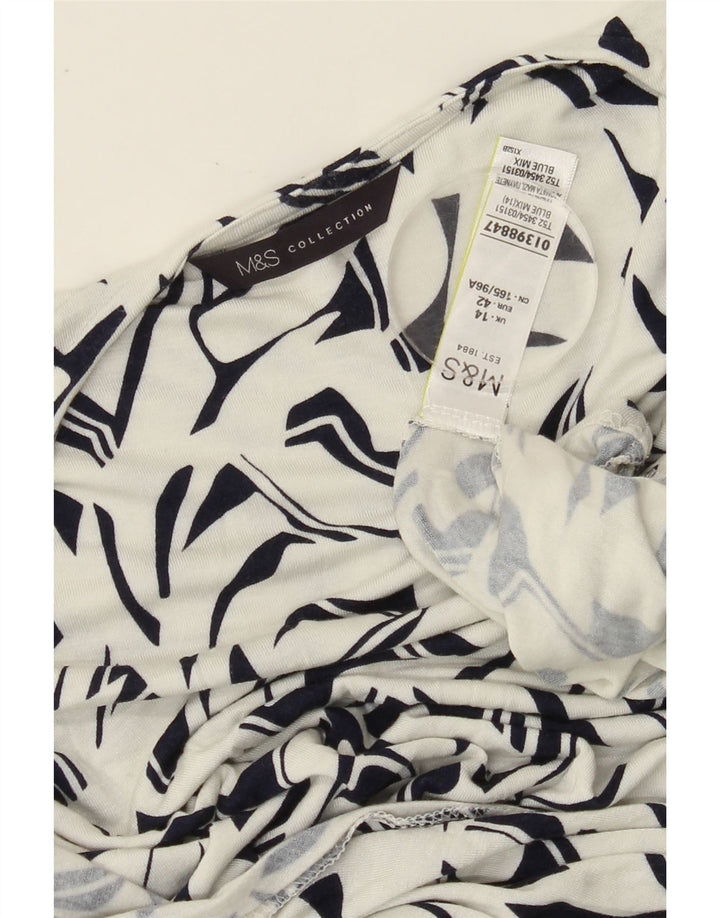 MARKS & SPENCER Womens Abstract Pattern A-Line Dress UK 14 Medium  White