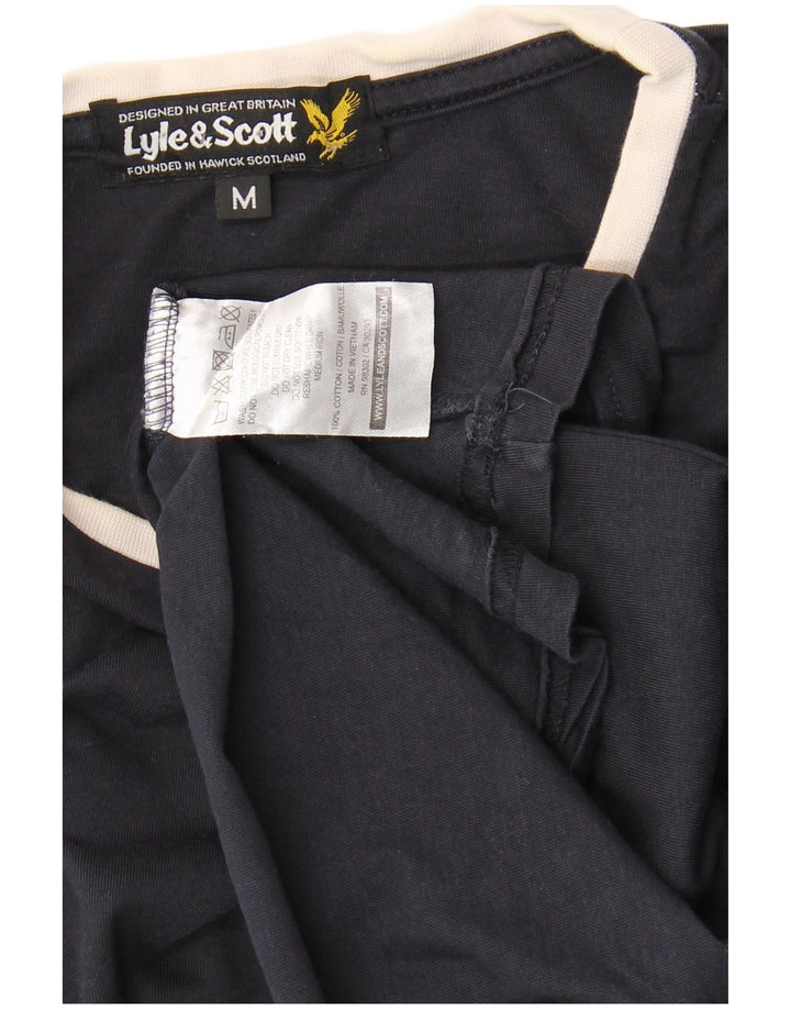 LYLE & SCOTT Mens T-Shirt Top Medium Navy Blue Cotton