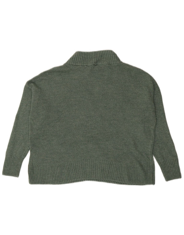 M&Co Womens Oversized Turtle Neck Jumper Sweater UK 10 Small Green