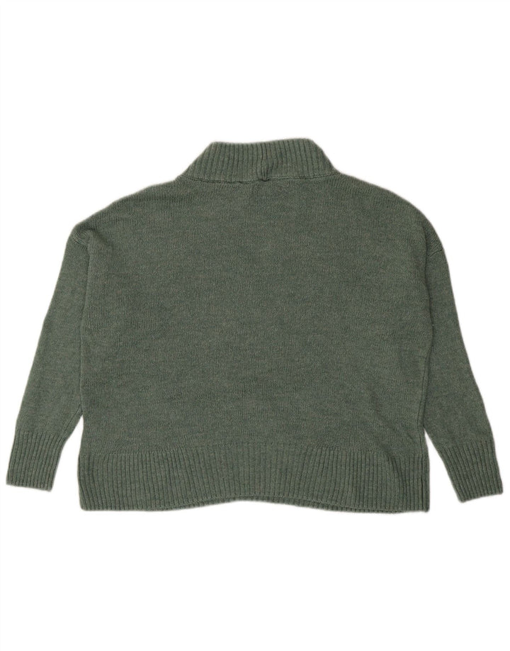 M&Co Womens Oversized Turtle Neck Jumper Sweater UK 10 Small Green