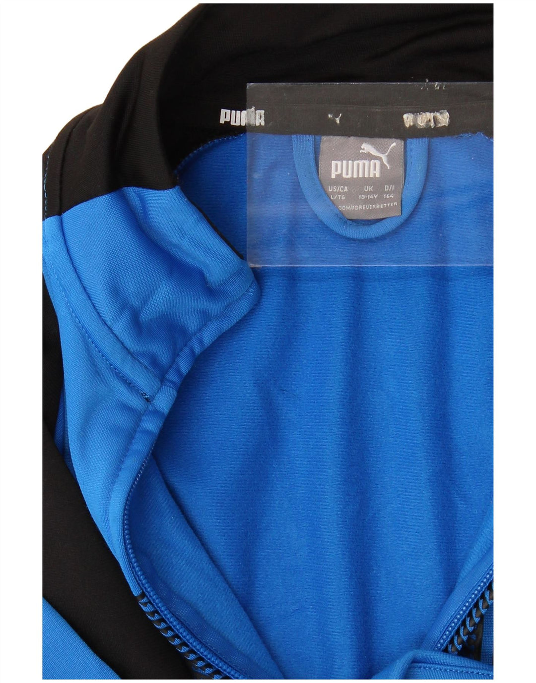 PUMA Boys Graphic Tracksuit Top Jacket 13-14 Years` Blue Colourblock