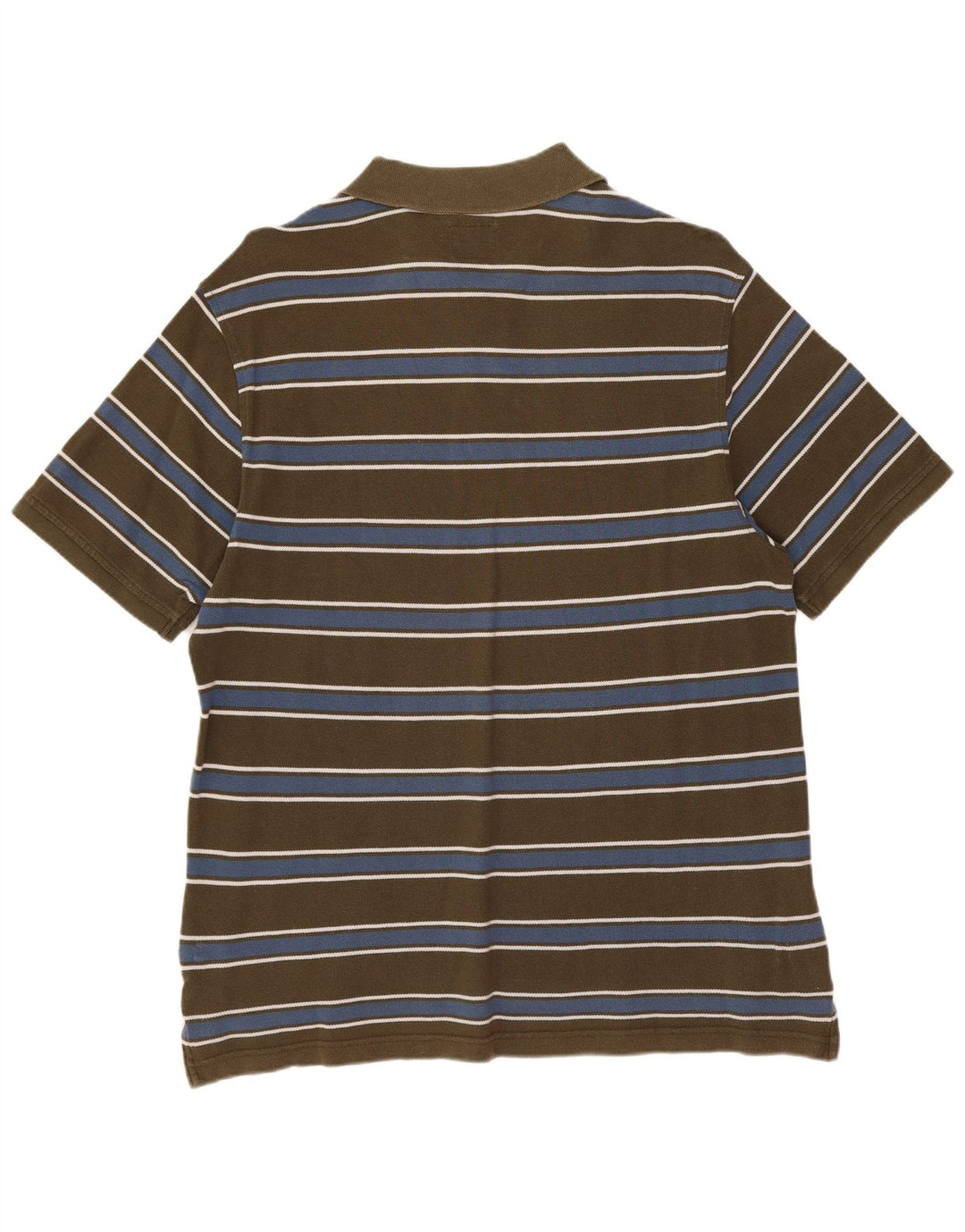 CHAMPION Mens Easy Fit Polo Shirt Large Khaki Striped