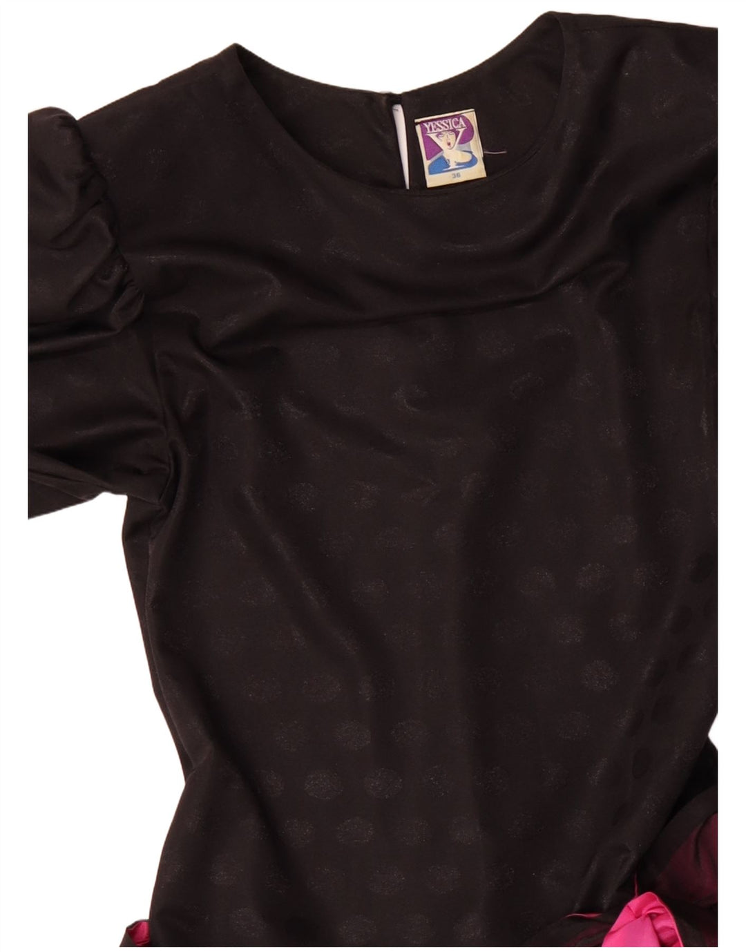 YESSICA Womens Tiered Dress EU 36 Small Black Colourblock Polyester