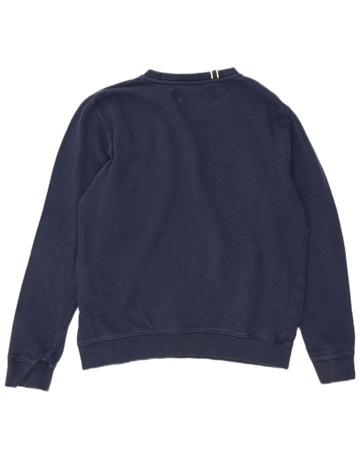 Replay Mens Graphic Sweatshirt Jumper Large Navy Blue Cotton