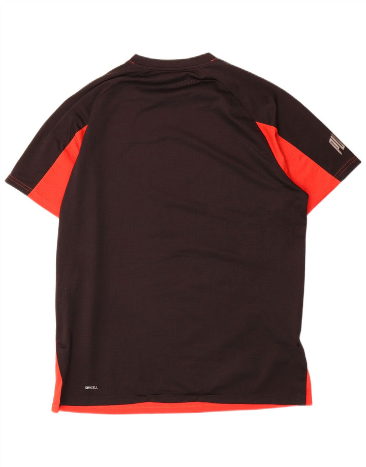 PUMA Mens Graphic T-Shirt Top Large Red Colourblock Polyester