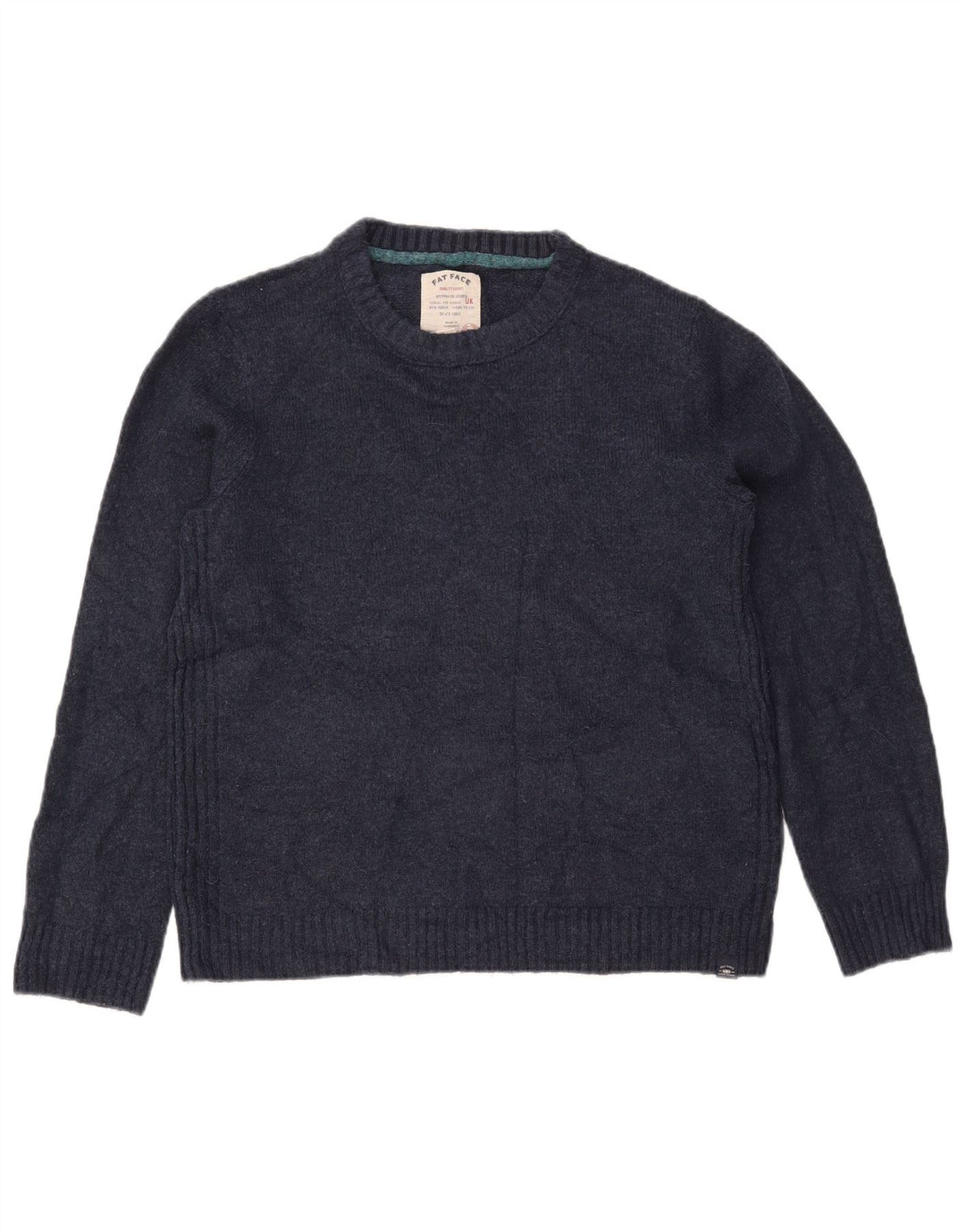 FAT FACE Womens Oversized Crew Neck Jumper Sweater UK 10 Small Navy Blue