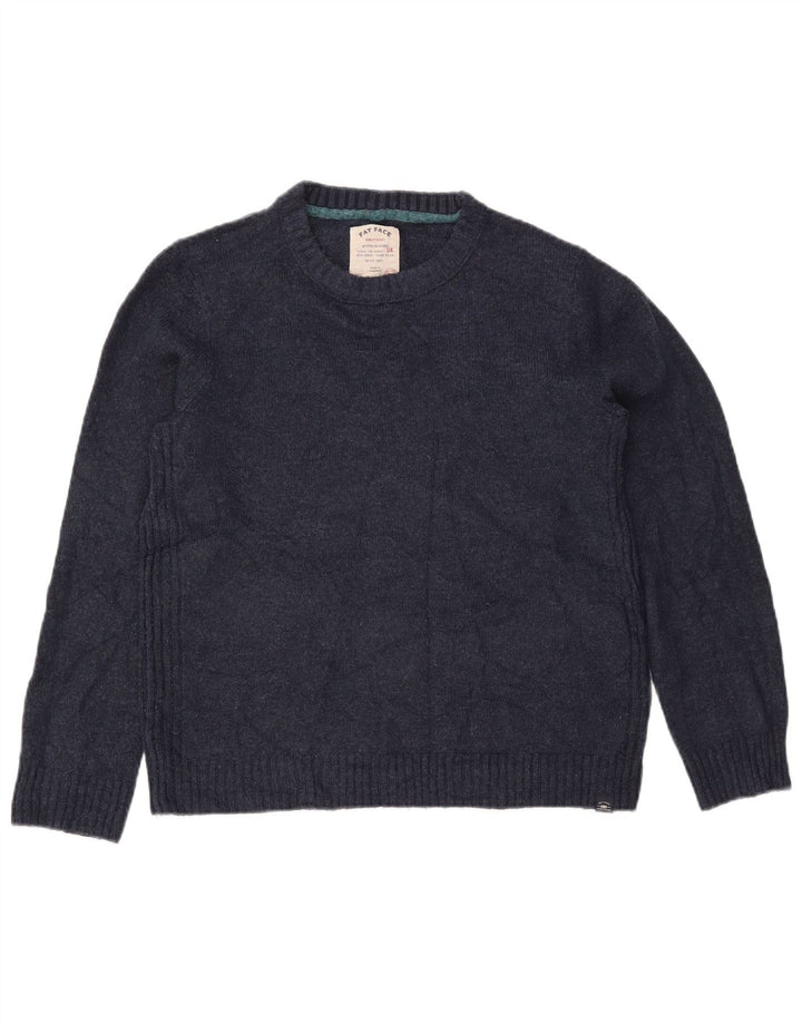 FAT FACE Womens Oversized Crew Neck Jumper Sweater UK 10 Small Navy Blue