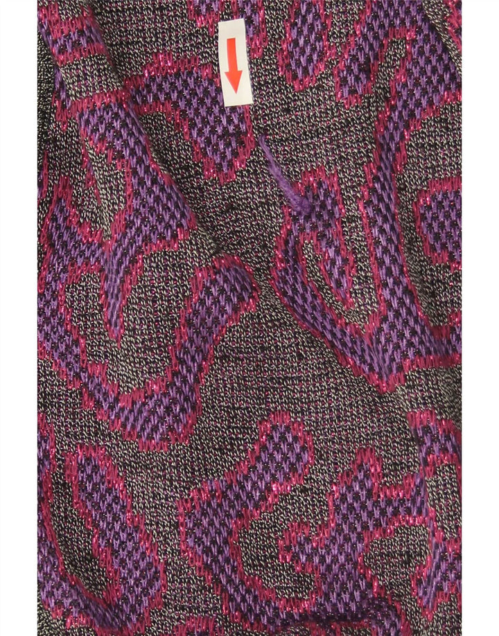 Di Bari Womens Abstract Pattern Cardigan Sweater IT 40 Small Purple