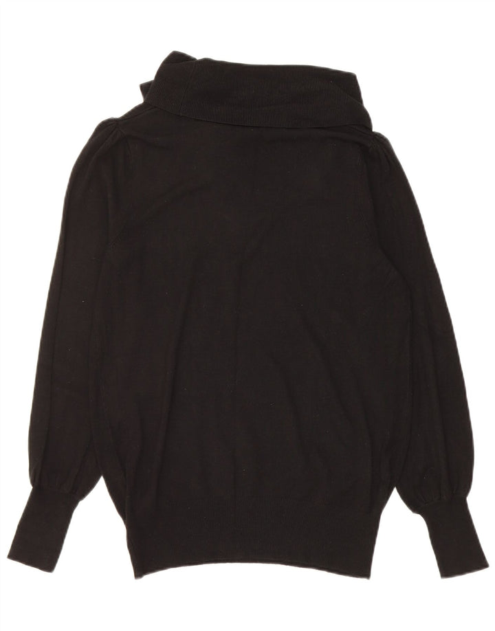 Marks & Spencer Womens Roll Neck Jumper Sweater UK 12 Medium Black Viscose
