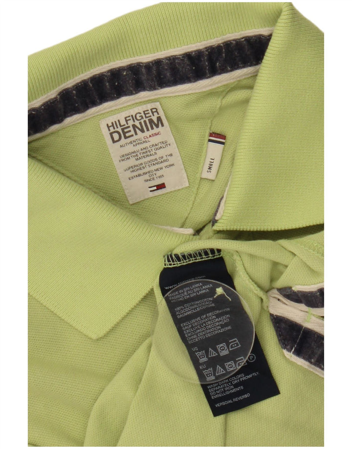 TOMMY HILFIGER Mens Polo Shirt Small Green Cotton