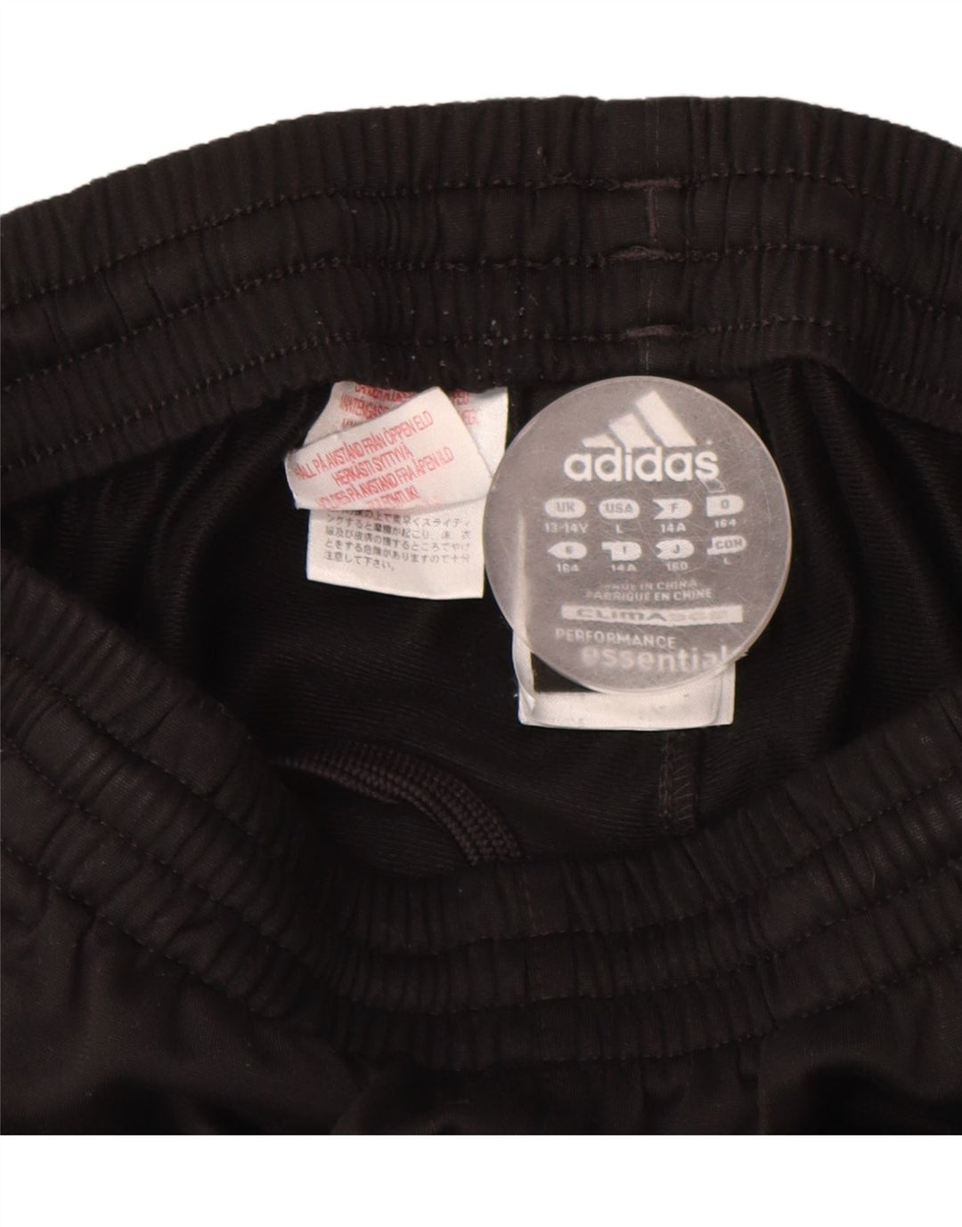ADIDAS Boys Tracksuit Trousers Joggers 13-14 Years  Black Polyester
