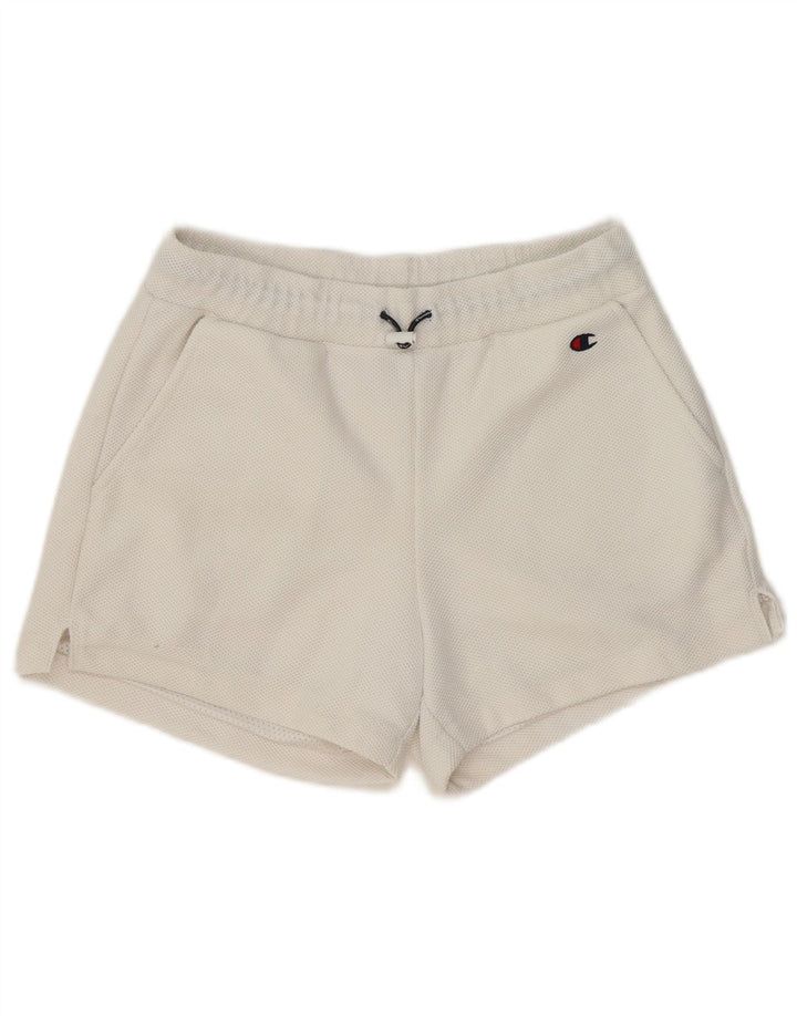Champion Womens Sport Shorts UK 14 Medium White Polyester