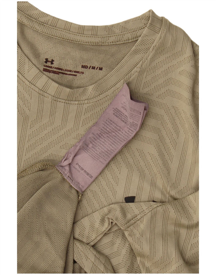 Under Armour Mens T-Shirt Top Medium Khaki Geometric Polyester