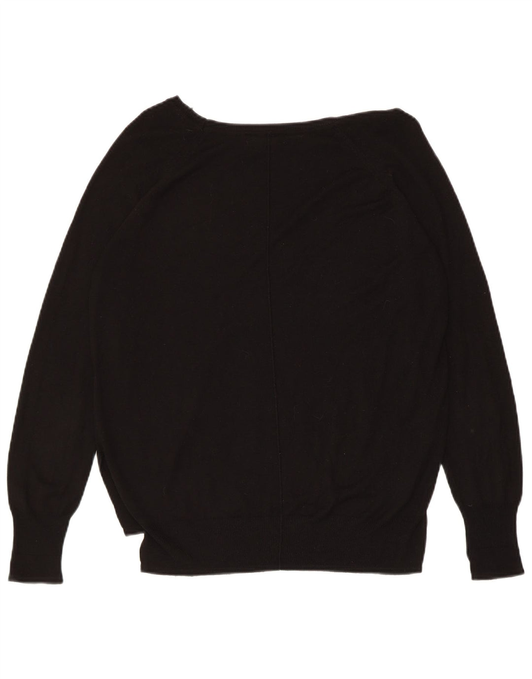 ZARA Womens Boat Neck Jumper Sweater UK 14 Large Black Synthetic