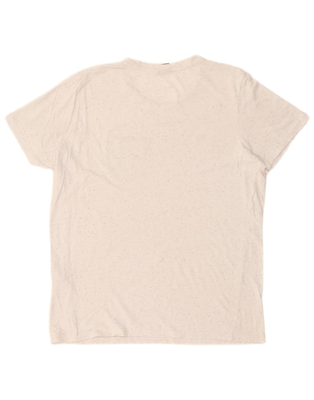 Jack & Jones Mens T-Shirt Top Large White Flecked Cotton