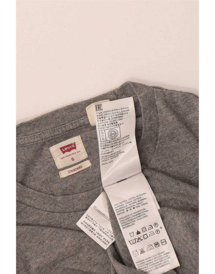 Levi's Mens Standard Fit Top Long Sleeve Small Grey Flecked Cotton