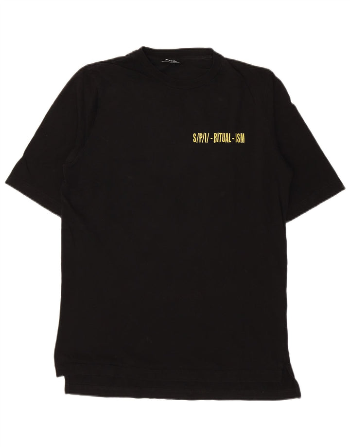 Diesel Mens Graphic T-Shirt Top Small Black Cotton