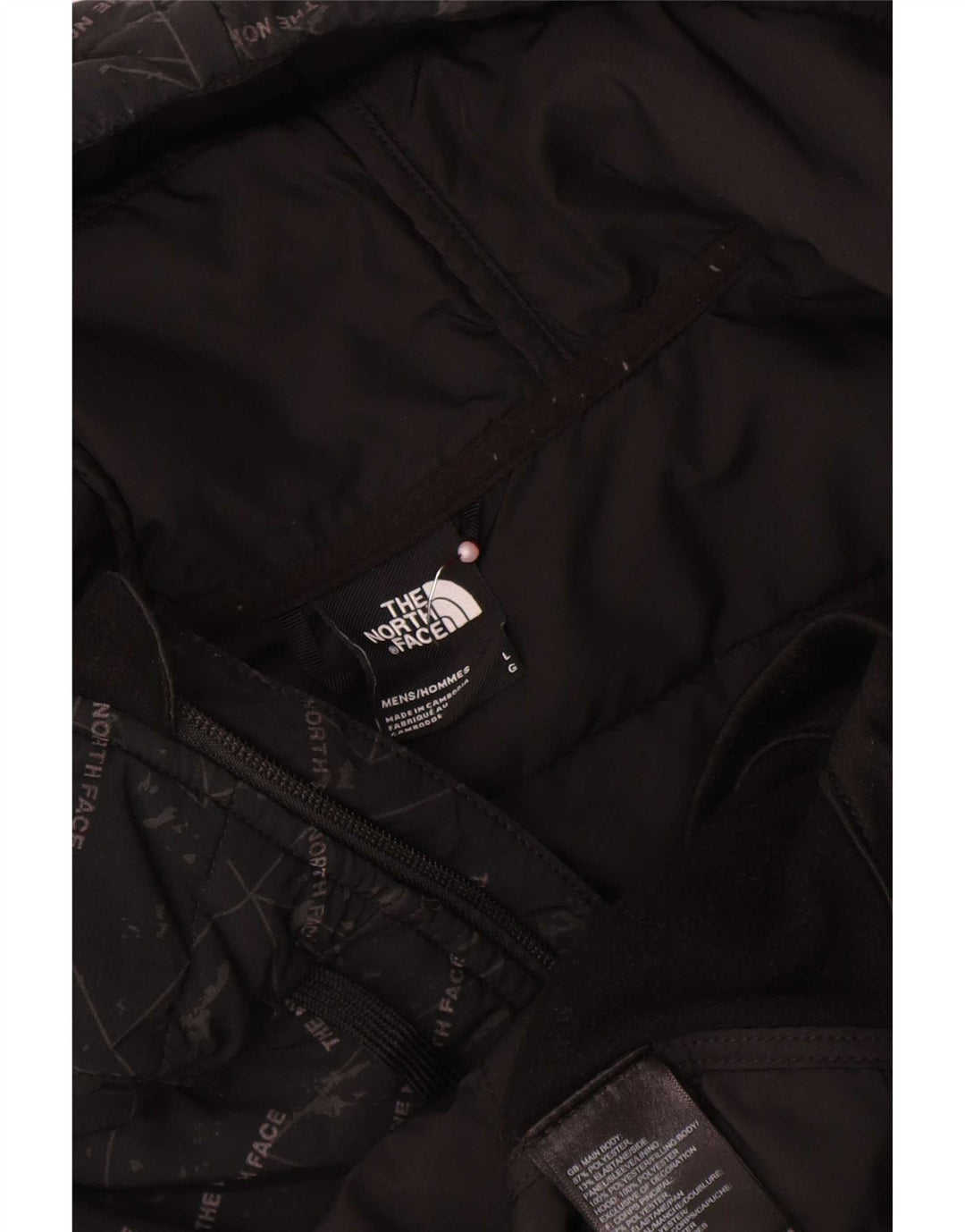 The North Face Mens Graphic Padded Tracksuit Top Jacket Large Black